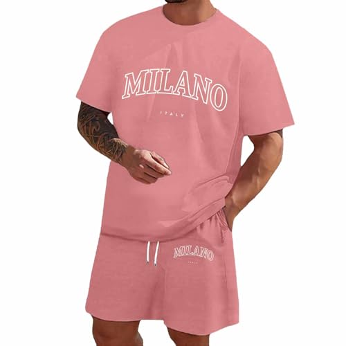 Camiseta corta y shorts de hombre con estampado moderno degradado