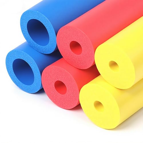 6 Pack Foam Grip Tubing, 3 Sizes Foam Tubing for Handle Grip, Foam Tube for Utensil, Adaptive Utensils Built up Grip Tubes for Elderly, Disabled, Arthritic, Handicapped(7mm, 10mm, 18mm)