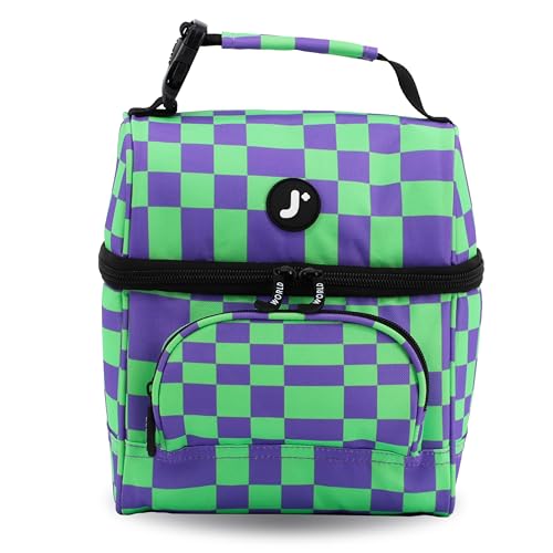 Image of J World Corey Kids Lunch Bag. Insulated Lunch-Box for Boys Girls, Pixel Checkers