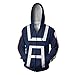 Novel Costume My Hero Academia Boku No Hero Academia Izuku Midoriya Cosplay Costume Hoodie Jacket Unisex (Bule, S)