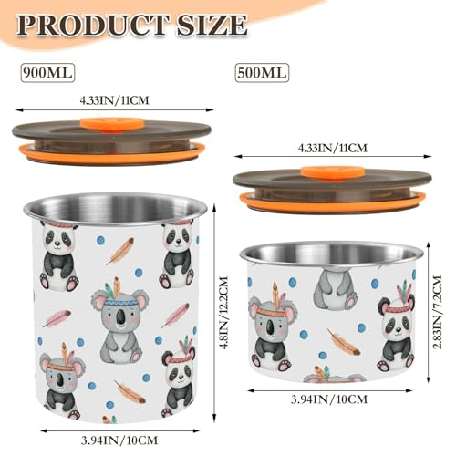 Envase para café de acero inoxidable 900 ml con tapa hermética miniatura 2