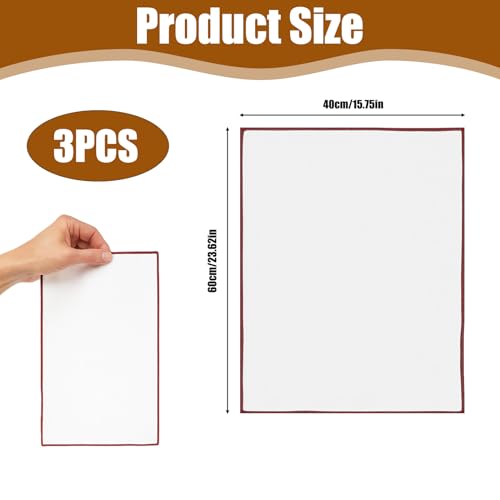 wilcractk Glastücher Poliertuch Gläser Silberputztuch für Besteck Mikrofaser Geschirrtücher 40 x 60 cm Weiß Rot 3 Stück Fusselfrei Wiederverwendbar für Bar Hotel Restaurant und Küche