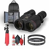 Canon 10x42 L is WP Image Stabilized Binoculars 6.5 Degree Angle of View (0155B002) + 2 x UV Filter + Backpack + Flexible Tripod + Cleaning Kit