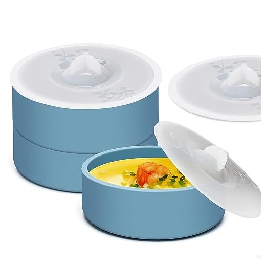 Egg Poacher Set of 3, Silicone Egg Poaching Cups with Lids for Microwave Egg Cooking, Toaster Oven Air Fryer Egg Mold Nonstick Poached Egg Maker