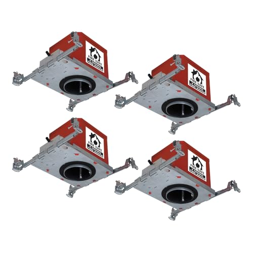 HALO 4in. Air-Tight IC Rated Fire Safe New Construction Housing for Phase-Cut and 0-10V LED retrofit modules (4-Pack)