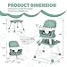 Kinder King 8 in 1 Baby High Chair, Coverts to Dining Booster Seat/Kids Table & Chair Set/Toddler Building Block Table/Kids Stool, Removable Tray & Double Seat Cover, Easy to Wipe, Green & White