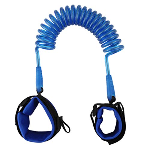 YKKJ Laisse de Sécurité pour Enfants,Anti-Perdu Poignet, Laisse Marche-Anti-Perdu, ande de Poignet en Coton Respirant à Rotation à 360 °，pour Voyage Supermarché Exploration Helper 1.5M (Bleu)