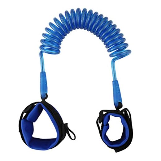 Pulsera Infantil Anti-Perdida,Correa antipérdida de muñeca,Correa de Muñeca de Seguridad para Evitar pérdidas para niños pequeños , para Caminar Compras etc.(1.5m/Azul)
