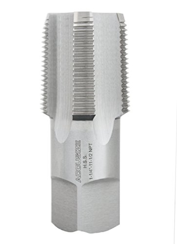 Accusize Industrial Tools 1-1/4'' to 11-1/2, 5 Flutes H.S.S. Taper Pipe Tap-Npt, 4'' Oal, 1-3/4'' Thread Length, American Standard, Npt-1-14