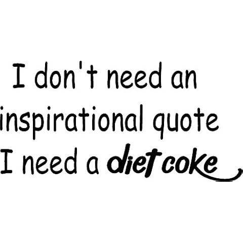 Creative Signs N Designs I Don't Need an Inspiration Quote I Need... (Diet Coke, Chocolate, dr. Pepper) Vinyl Decal (22"x11", Black- Diet Coke) Cover