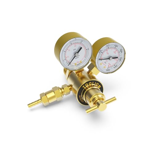 TOOLIOM Argon CO2 Regulator, Welding Gas Regulator for MIG and TIG, 0-4000 PSI Input Pressure,CGA580 Inlet Connection