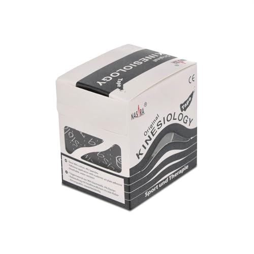 Nasara Nastro Kinesiologico Originale Per Sport E Medicina, Rotolo Singolo, Dimensioni Rotolo 5Cm X 5M, Colore Nero - 5