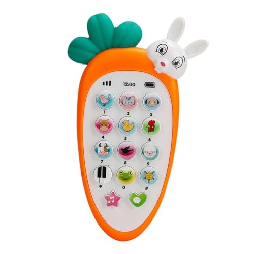 karonpeln スマートフォン 電子玩具 赤ちゃん用スマホ 音の出る 光る おもちゃ 赤ちゃん 幼児 子ども 知育玩具 知育 学習 指遊び 持ち運び 男の子 女の子 贈り物 (オレンジ)