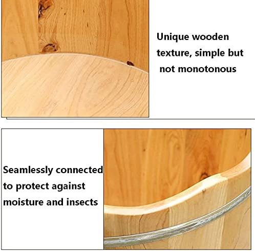 Miniatura 6 de Masajeador de pies para spa y pedicura de 12.2in, tina de pies de madera, vapor para pies, baño para niños, baño de adultos, barril de madera de