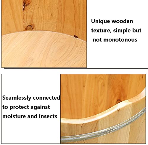 Baño para pies de madera sólido para masaje y spa, 31 cm, barril térmico para cuidado y relajación miniatura 6