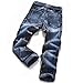 AITITIA Men's Ripped Regular Fit Jeans (40, Blue Gray)