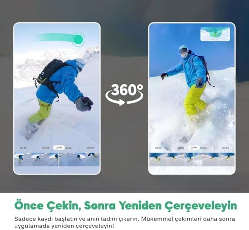 AKASO Action Cam 360° in 5.7K, Fotoğraf 72MP - Görsel 5