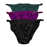 NWT Lot 3 Silk Women'S String Bikinis Panties L(29'-32')-b