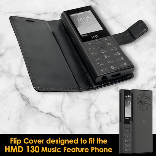 Image of ZAOMA Diary Type Flip Flap Case Cover Compatible for HMD 130 Music DS Model NO. : TA-1714 Keypad Mobile Feature Phone (HMD130 LTH04)