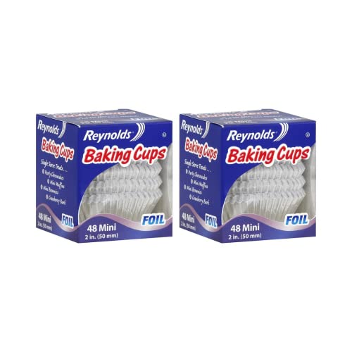 Reynolds Bakers Choice Mini Foil Baking Cups, 48 Counts, (Pack of 2)