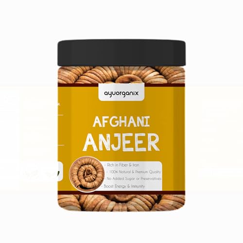 Image of AYUORGANIX Premium Dry Figs 100g | Natural Afghani Anjeer | High Fiber Healthy Dry Fruits | Soft, Fresh & Delicious Figs for Daily Snacking (100gm)