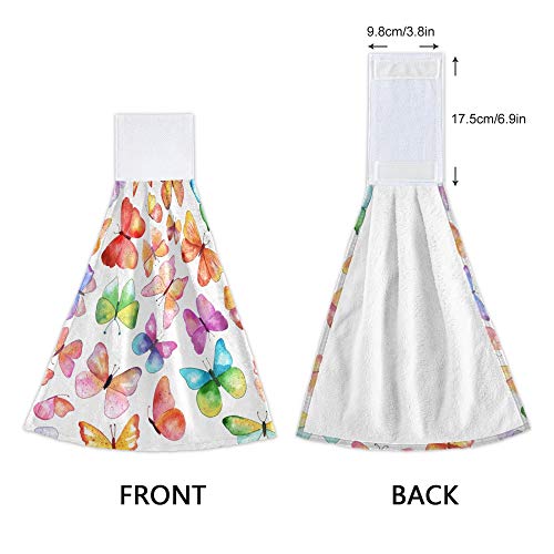Aslsiy Butterfly Kitchen Towels Spring Hand Tie Towel Fast Drying Hanging Dish Tea Towels For Bath Tabletop Gym Home Decor Set Of 2 #TOP3