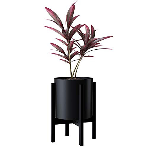 Faithland Mid Century Plant Stand Indoor Outdoor (Excluding 10" Plant Pot), Metal Planter Stand, Potted Plant Holder, Black, Hold Up To 10 Inch Planter - Fits Snake Plant - Upgraded Design. #TOP7