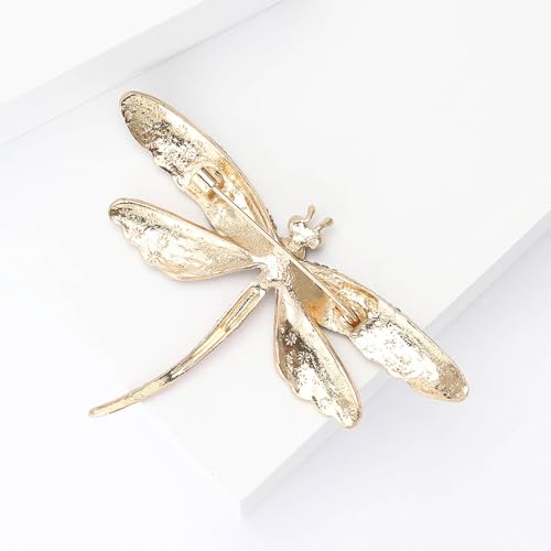 Image of Dragonfly Brooch and Pins for Women Enamel /Rhinestone Crystal Dragonfly Animals Brooches Jewelry for Mom Wife Elegant Dress Accessories Birthday Gifts