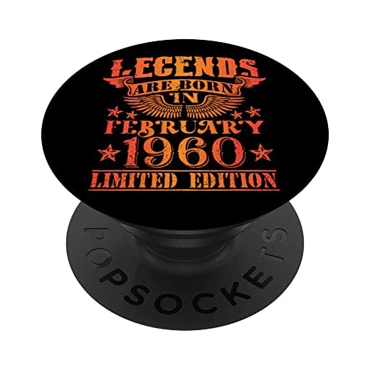 Cumpleaños Febrero 1960 Edición Limitada Regalo February PopSockets PopGrip Intercambiable