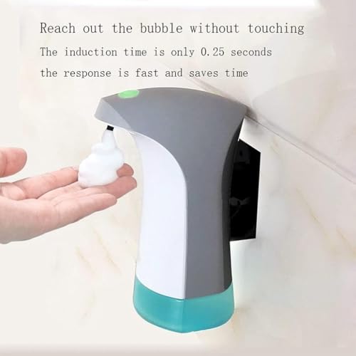 Dispensador automático de jabón, bomba sin contacto para jabón de manos y desinfectante, botella con sensor de 380 ml, fácil recarga, diseño ergonómico para baño y cocina