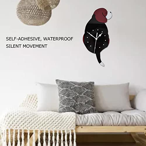 plplaaoo Creative Dog Wagging Tail Wall Clock, Pendulum Clock, DIY Simple Fashion Silent Wall Clock with Swing Tail - Image 2