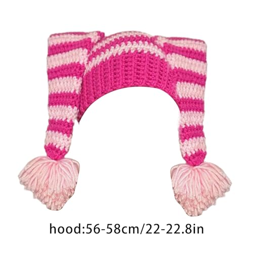 Clown Hat Striped Photo Props New Year Thick Winter Hat Adults Kids Knitted Clown Ears Cosplay4