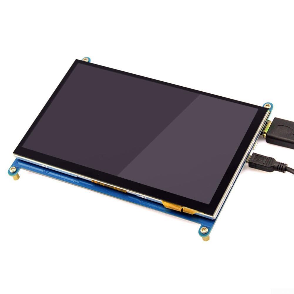 Display touch screen LCD da 7 pollici, 1024 x 600, con capacitivo a 5 punti | Per Raspberry Pi 3B/4B, ingresso, retroilluminazione separata, & Play per Raspbian Ubuntu per Windows, nero