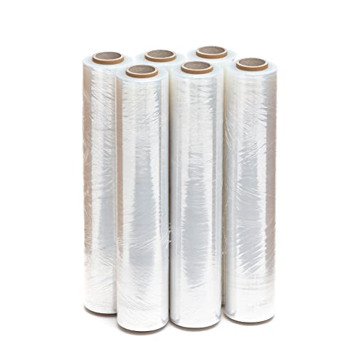 Lot De 6 Rouleaux Film Plastique Étirable Noir 500mm X 300m 20 Microns - Protection Palettes Et Marchandises