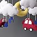 Baby Mobile Boy – Vintage Car Crib Mobile – Handmade Felt Burgundy Car and Cloud Nursery Decor – Baby Shower Gift – Car Theme Baby Room Decoration – Hanging Cot Mobile
