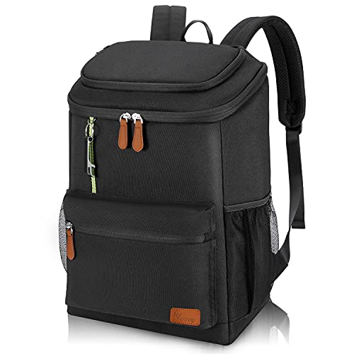 Voova Backpack Cooler Insulated Waterproof Leakproof Cooler Back Pack, Portable Soft Sided Coolers Bookbag For Men Women To Beach Lunch Picnic Camping Hiking Fishing Travel Trips, 30 Cans, Black #TOP7