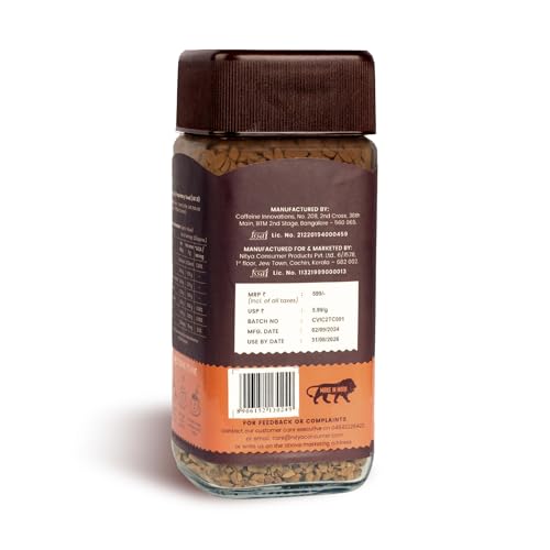 Image of Coorg Valley Toffee Caramel Instant Coffee 100g | Flavoured Coffee | Premium Blend of Robusta & Arabica | Freeze Dried | Make Cafe Style Hot & Cold Coffee at Home