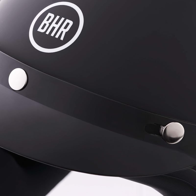 BHR Helm Demi-Jet 839 - Helm Scooter ECE 22.06 Zulassung mit Front- und Micrometrischer Auslösung - Mattschwarz M