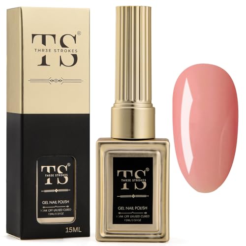 Image of THR3E STROKES Professional UV Gel Nail Polish, HEMA-FREE Lasts Upto 21 Days, Super Glossy Finish, Non-Chipping, Non-Smudging, Quick Drying Nail Polish,15 ml (65, 15ML)