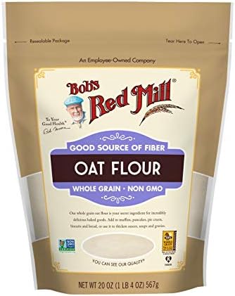 Bob's Red Mill Whole Grain Oat Flour, 20oz (Pack of 1) - Whole Grain, Vegan, Kosher