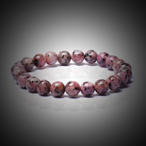 Image of Rahadonite Crystal Healing Bracelet with Natural Beads for Energy, Positivity & Protection - Divine Stone Stretchable Elastic Crystal Healing Bracelet with Natural Beads for Energy, Positivity & Protection for Gifting - For Men and Women