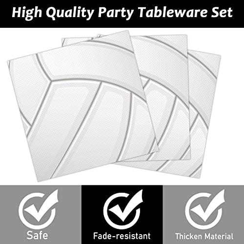 Wiooffen 96Pcs Volleyball Birthday Party Supplies Sports Paper Plates Napkins Set Disposable Tableware Kit Sports Theme Party Baby Shower Decorations Favors For Boy, Serve 24 #TOP2
