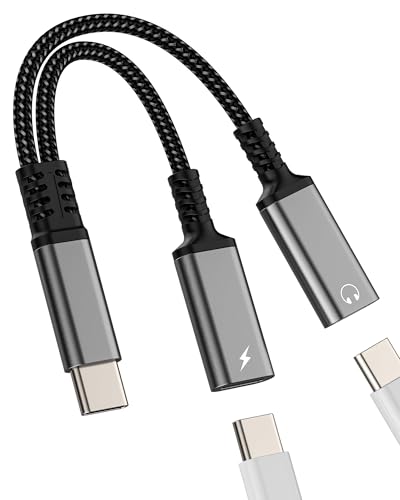 USB-C�X�v���b�^�[ Type-C�w�b�h�z���A�_�v�^�[ 2-in-1 �Ή�iPhone 16 15 Pro Max�p DAC�I�[�f�B�I�[�d�P�[�u�� �Ή�apple�Ή� �Ή�Samsung Galaxy �Ή�iPad Air 4�Ή� �f���A���|�[�g�h���O��