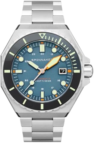 Dumas - Reloj de buceo automático para hombre, caja de acero inoxidable de 44 mm, correa de acero inoxidable