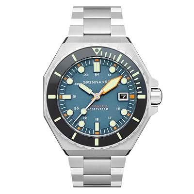 Spinnaker Mens 44mm Dumas Automatic Blue Yonder 3 Hands Watch with Solid Stainless Steel Bracelet SP-5081-DD
