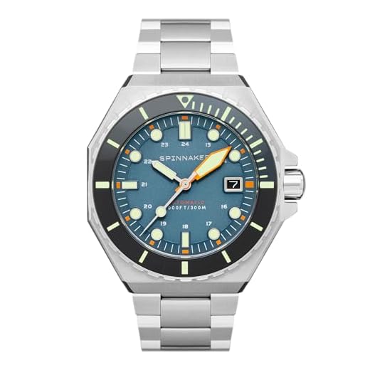 Spinnaker Relógio masculino Dumas automático de 44 mm com pulseira de aço inoxidável sólido SP-5081, Blue Yonder, Dumas Automático
