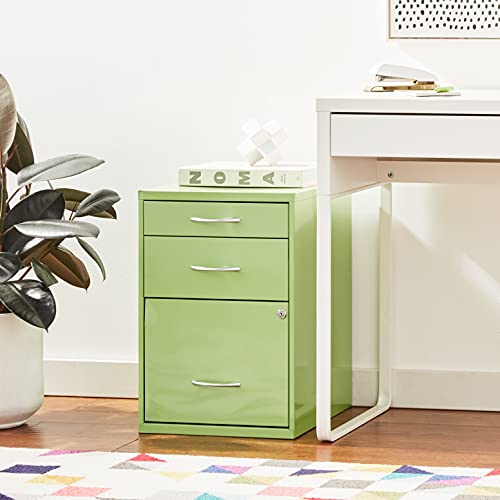 Osp Home Furnishings Hpb Heavy Duty 3-Drawer Metal File Cabinet For Standard Files And Office Supplies, Green Finish #TOP1