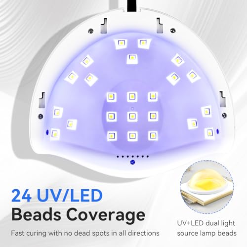 Image of JODSONE Quick U V LED Nail Lamp with 4 Timer Settings Auto Sensor Nail Dryer White