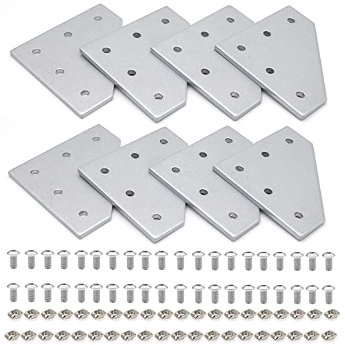 SeekLiny 2020 Aluminum Extrusion Connector Bracket Set Included 8PCS Joint Plates,1Pcs M3 Wrench,40Pcs M5 T-Slot Nuts an