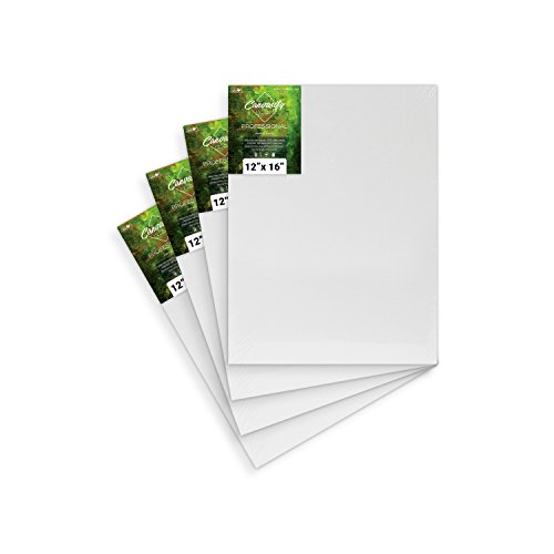 Image of Canvasify White Gesso Primed Canvas Board for Acrylic and Oil Colour Painting | Media for Artists and Students | 12 X 16 Inch Pack of 4